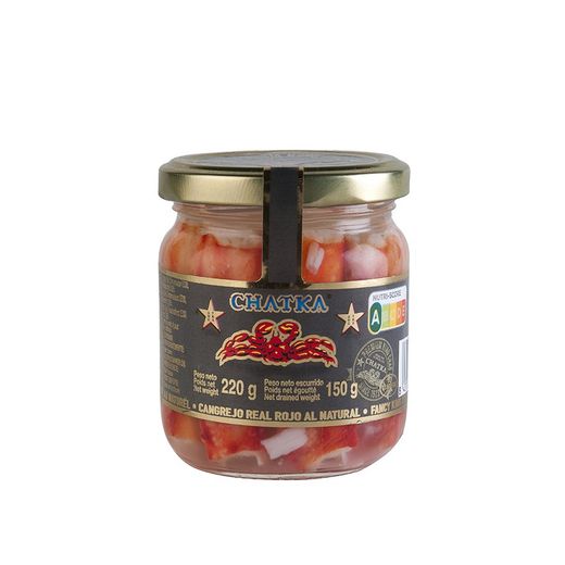 Russische koningskrab 100% poten Glazen bakje 220 g Chatka