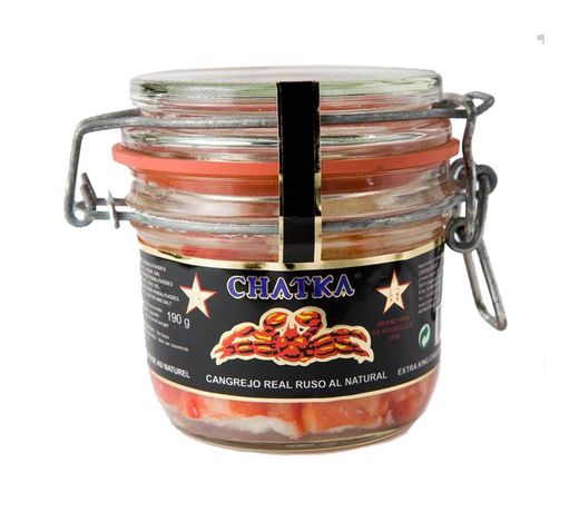 Russische koningskrab 100% poten Glazen bakje 310 g Chatka