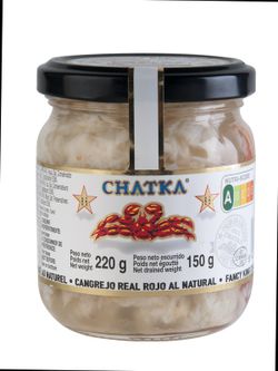 Cangrejo real ruso 60% patas Envase cristal 220 g Chatka