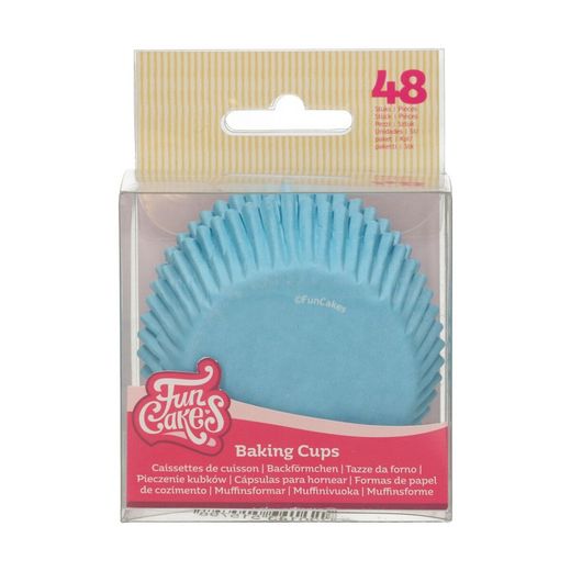 Ljusblå cupcake kapsel 48 enheter funcakes