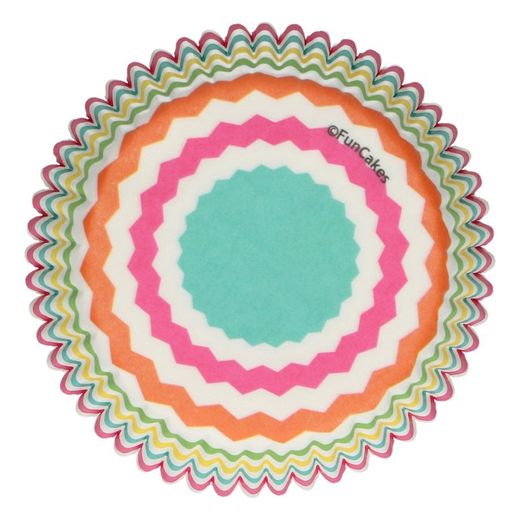 Capsule cupcake chevron coloré 48 unités funcakes
