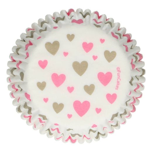Cápsula cupcake corações 48 unidades funcakes
