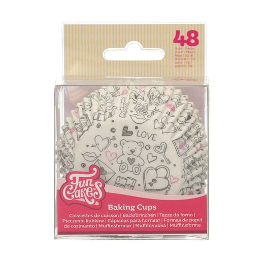 Capsule cupcake love doodle 48 units funcakes
