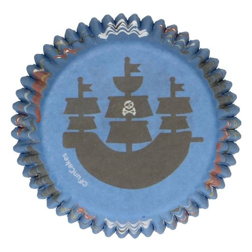 Capsula de cupcake dos piratas 48 unidades de funcakes