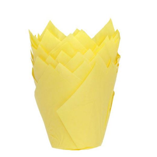 Gele muffin tulp capsules 36 stuks house of marie