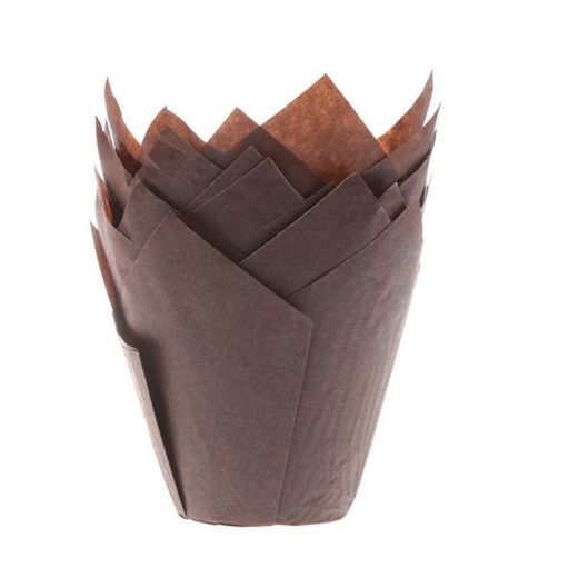 Cápsulas tulipán muffin marrón 36 uds house of marie