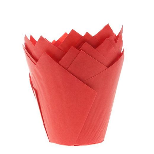 Rød muffin tulipan kapsler 36 enheder house of marie