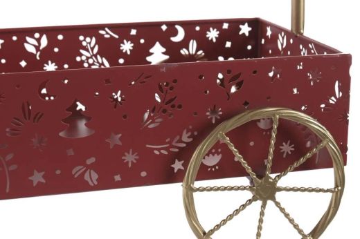Carro Decorativo de Metal 42 x 26 x 57.5 Rojo Navidad