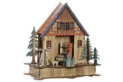 Wooden Christmas house with LED