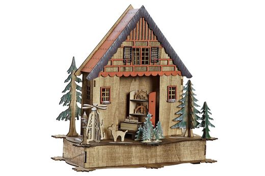 Wooden Christmas house with LED