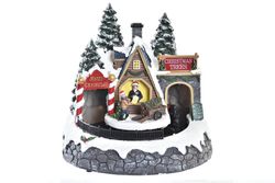 Casa Led Móvil Decoración Navidad Movimiento Musical 20x20x21