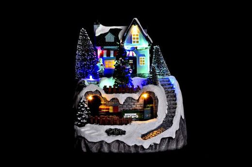 Casa Led Movimiento Musical Navidad