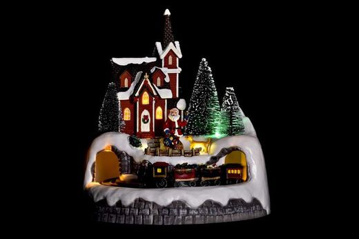 Casa Led Movimiento Musical Navidad