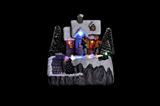 Casa Led Movimiento Musical Navidad