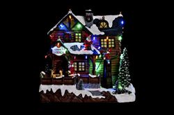 Mobile di Natale Casa Led Resina Movimento Musicale