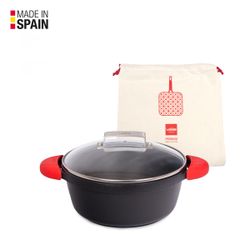 Caçarola de indução alta de 24 cm + tampa + alças