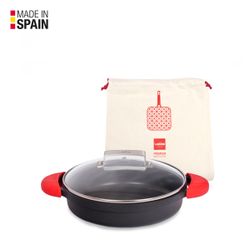 Caçarola valira baixa indução 24 cm + tampa + cabos