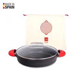 Caçarola valira baixa 28 cm de indução + tampa + cabos