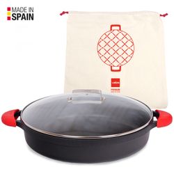 Caçarola valira baixa 40 cm de indução + tampa + cabos
