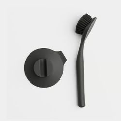 Cepillo fregaplatos con soporte de ventosa Gris Oscuro Brabantia