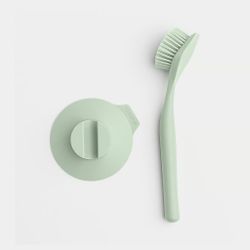 Cepillo fregaplatos con soporte de ventosa Verde Jade Brabantia