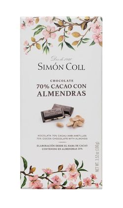 Chocolate 70% almendras 100 grs simon coll