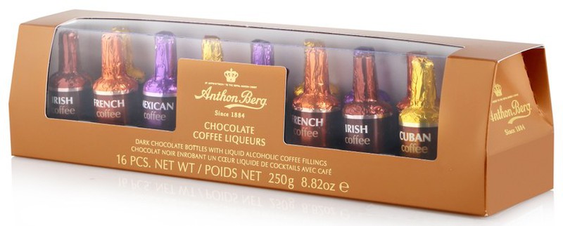 Anthon Berg - Liqueur de chocolat - 16 bouteilles de chocolat remplies de  liqueur 