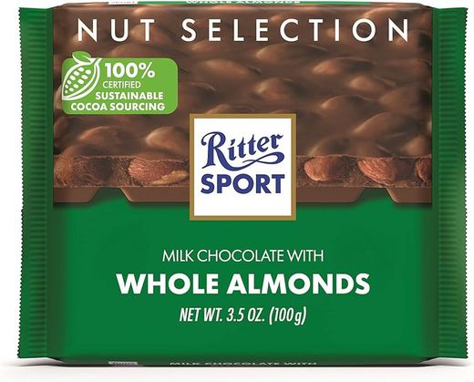 Chocolate Amargo Amêndoas Inteiras Ritter Sport 100 Grs