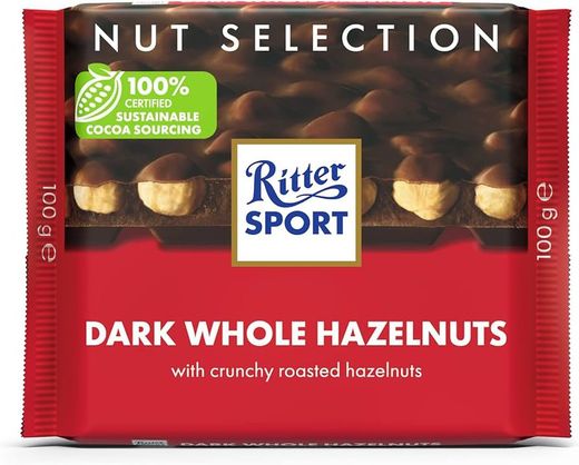 Dark Chocolate Whole Hazelnuts Ritter Sport 100 Grs