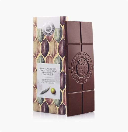 Black chocolate with extra virgin olive oil and sea salt la chinata 100 grs