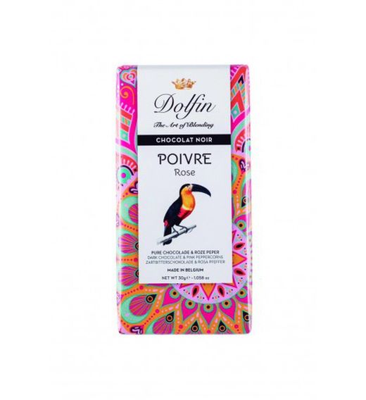 Chocolate preto com pimenta rosa do Brasil Dolfin 30 grs