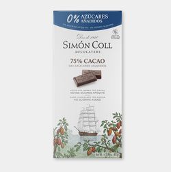 Chocolate sin azucar 75% simon coll 85 grs
