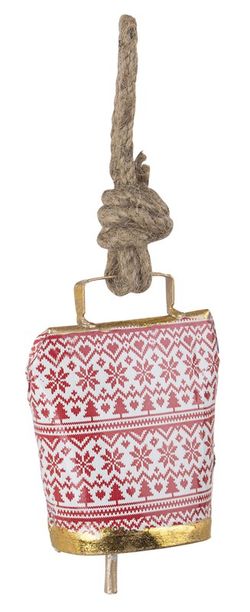 Christmas tree hanging ornament red and white bell
