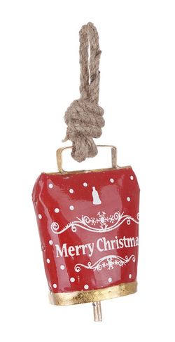 Christmas tree hanging ornament red Swiss bell