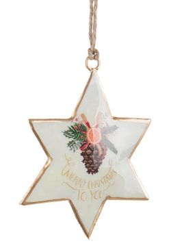 Hängande julgran stjärna vit