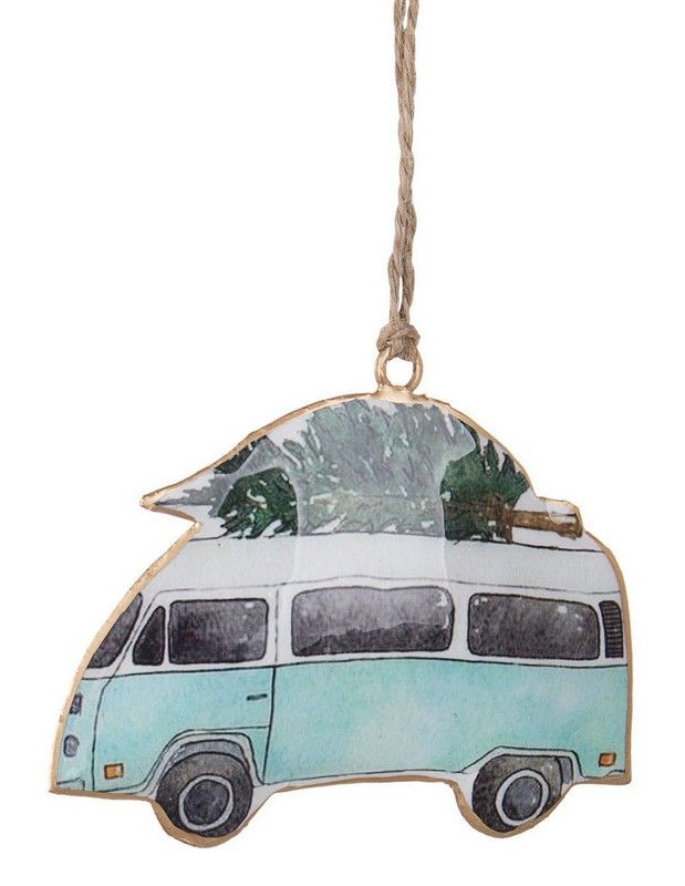 Colgante Arbol Navidad Furgoneta Azul