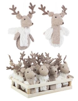 Christmas tree hanging ornament white reindeer