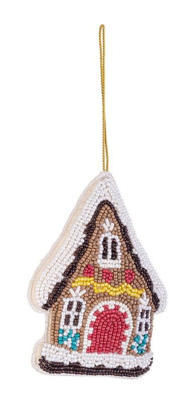 Ciondolo Albero di Natale in Tessuto Casetta di Pan di Zenzero Design Bizzotto