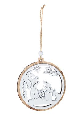 White nativity scene pendant