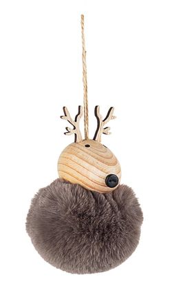 Christmas reindeer gray pendant