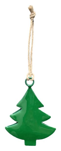 Christmas Ornament Wooden Tree Green Exner
