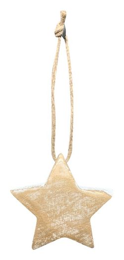 Christmas Ornament Wooden Star Natural Exner