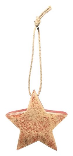 Christmas Ornament Wooden Star Red Exner