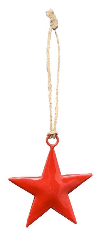 Christmas Ornament Wooden Star Red Exner