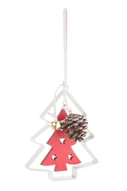 Christmas Pine Tree Ornament Red