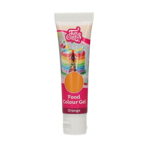 Orange gel madfarve 30 grs funcakes
