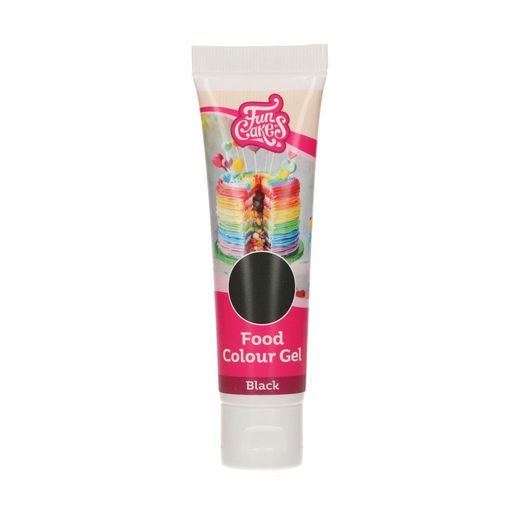 Svart gel matfärgning 30 grs funcakes