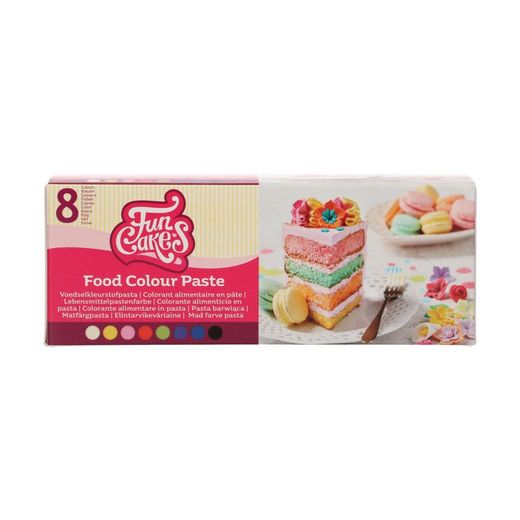 Pâte colorante lot de 8 unités 30 grs funcakes