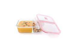 Contenedor rectangular vidrio dividido 1360 ml.