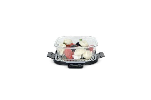 Contenedor Vidrio Cuadrado 320 Ml Tapa Acero Inox Microondas Iris